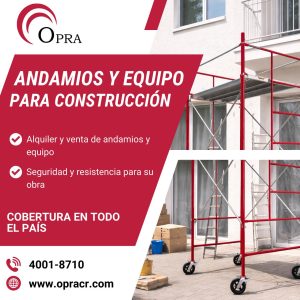 Andamios y equipo para construcción con respaldo real.